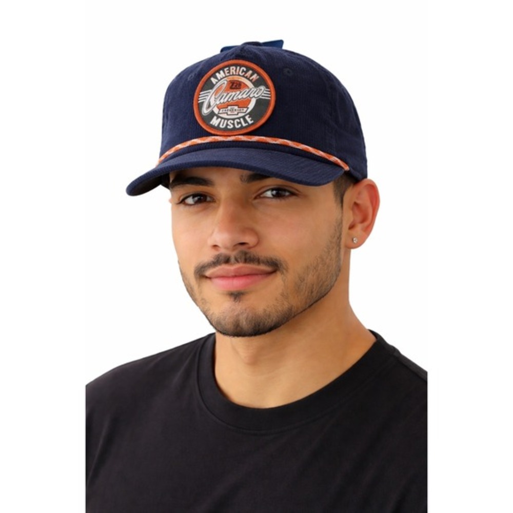 Mad Engine Chevrolet Camaro American Muscle Corduroy Hat Cap Navy‎ Blue 78-12